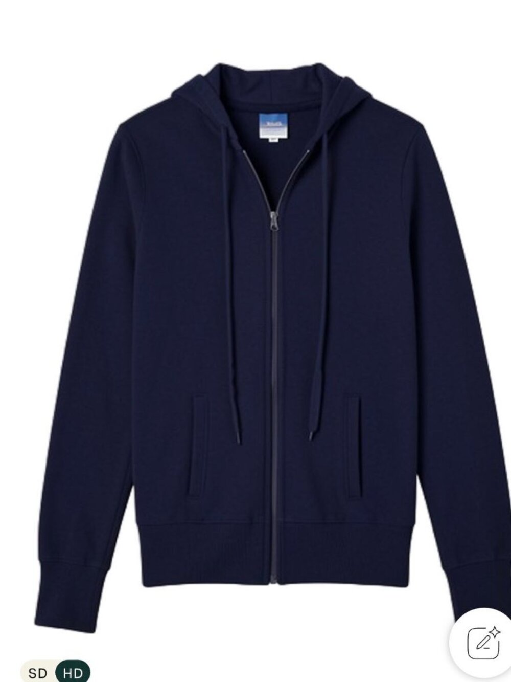ZIP FRONT J CREW CASHMERE HOODIE IN NAVY XS